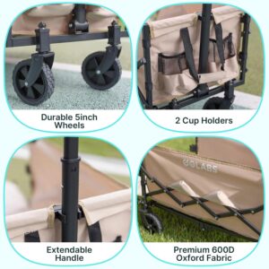 Collapsible Wagon Cart Max 350lb Load & Expandable Storage 100L