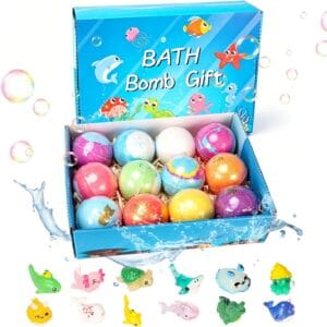 71ZqrutdmXL._AC_SL1500_ 12 PCS Handmade Bubble Bathbombs with Toys Inside