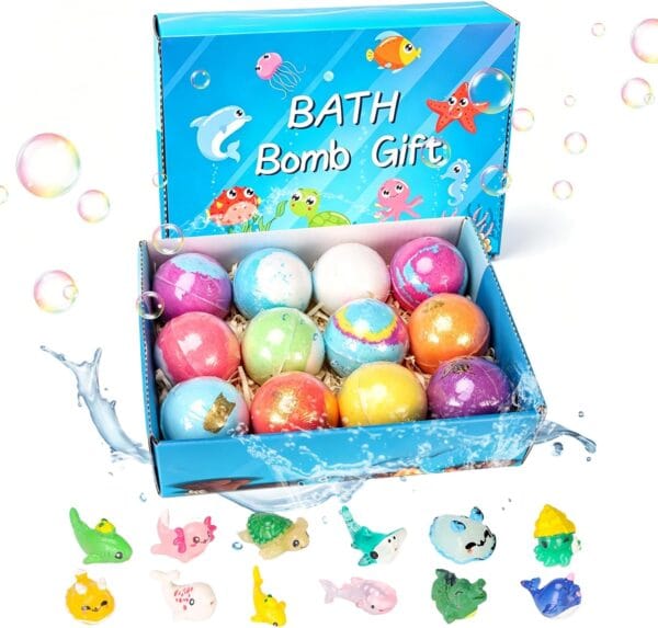 71ZqrutdmXL._AC_SL1500_ 12 PCS Handmade Bubble Bathbombs with Toys Inside