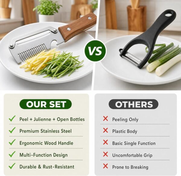 2-Pcs Upgrade Vegetable Peeler and Julienne Peeler Set