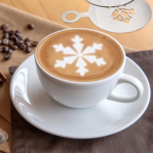 71cwT94dE9L._AC_SL1500_ 6 Pcs Stainless Coffee Stencils – Reusable Latte Art & Cake Decorating Templates